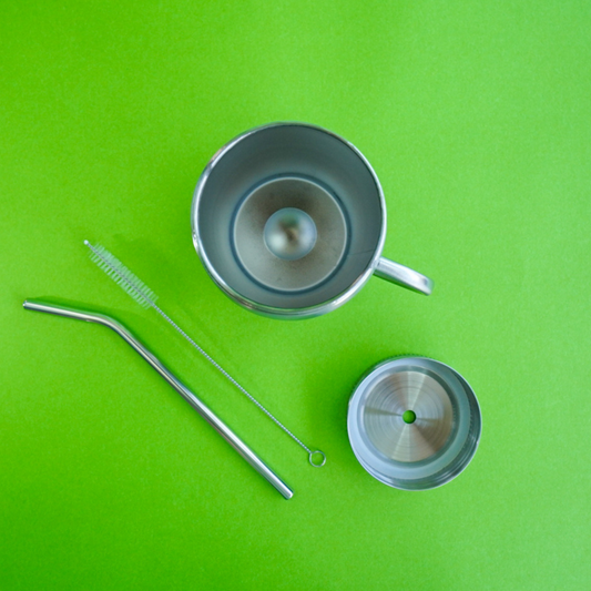 Stainless Steel Double Walled Smoothie Cup WITH HANDLE 500ml (20% off)