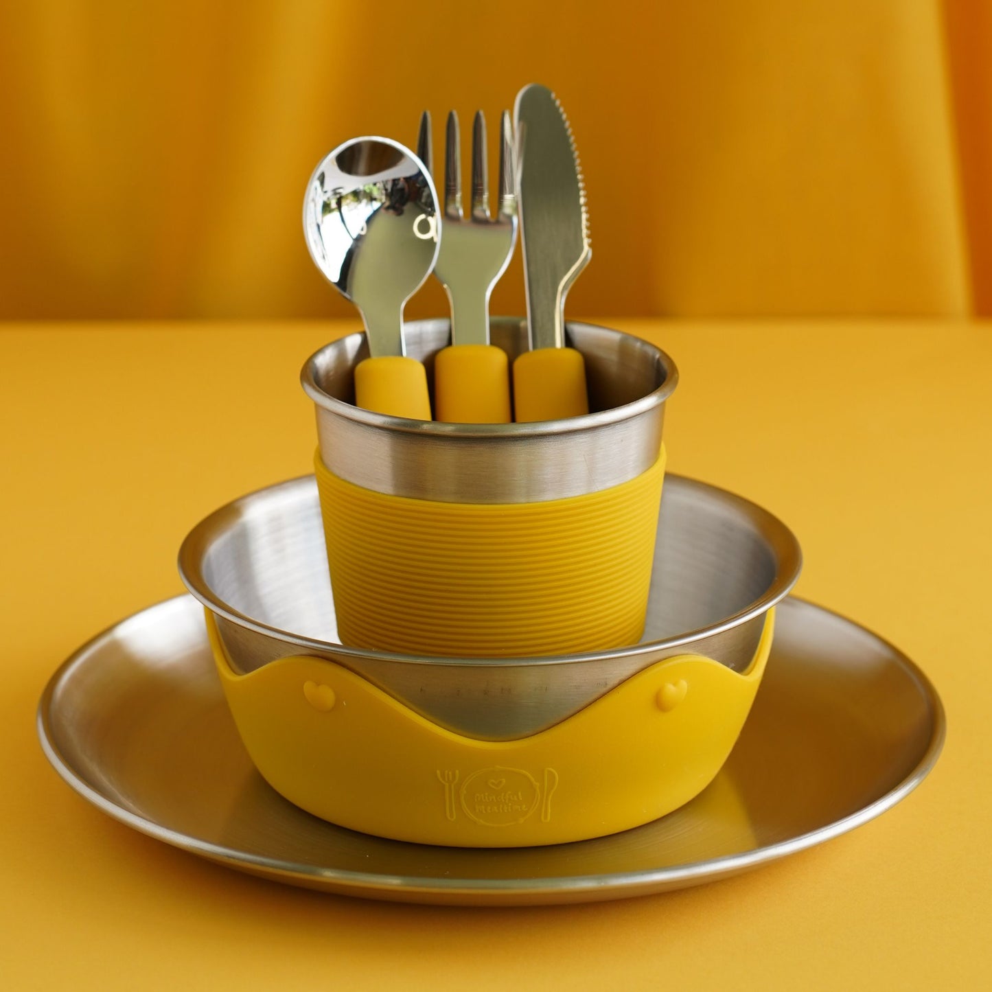 Kids Stainless Steel Mealtime Essentials Set + 2 Section Plates (Save 15%)