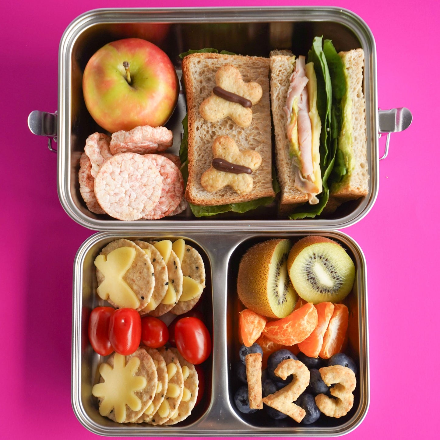 NEW Stainless Steel Double Layer 1800ml Lunchbox with Handles (PRE ORDER ONLY)