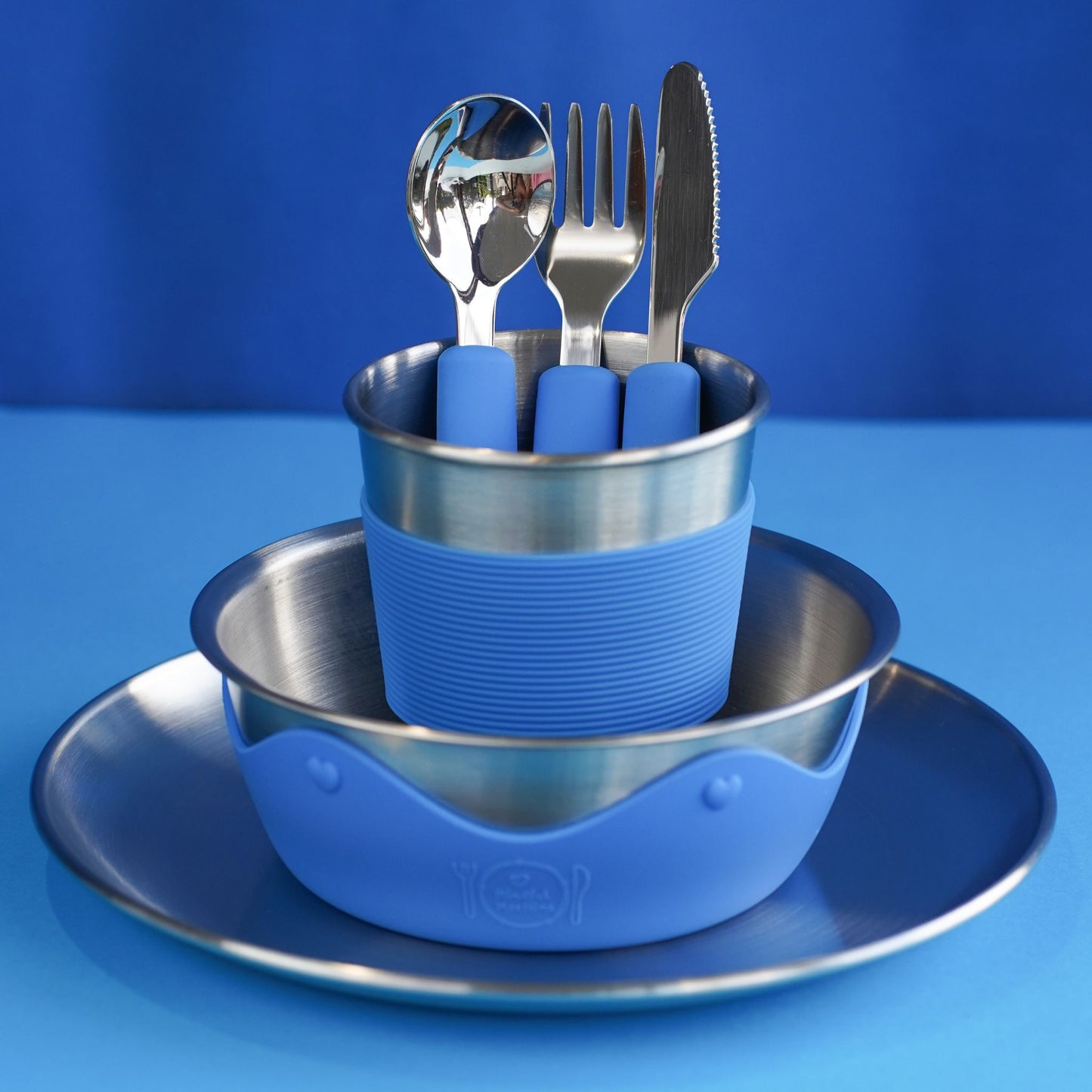 Kids Stainless Steel Mealtime Essentials Set + 2 Section Plates (Save 15%)