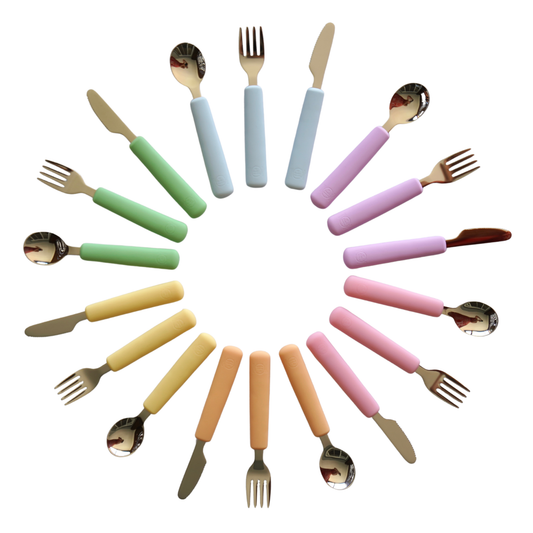 3pc Kids Stainless Steel Cutlery Set PASTELS