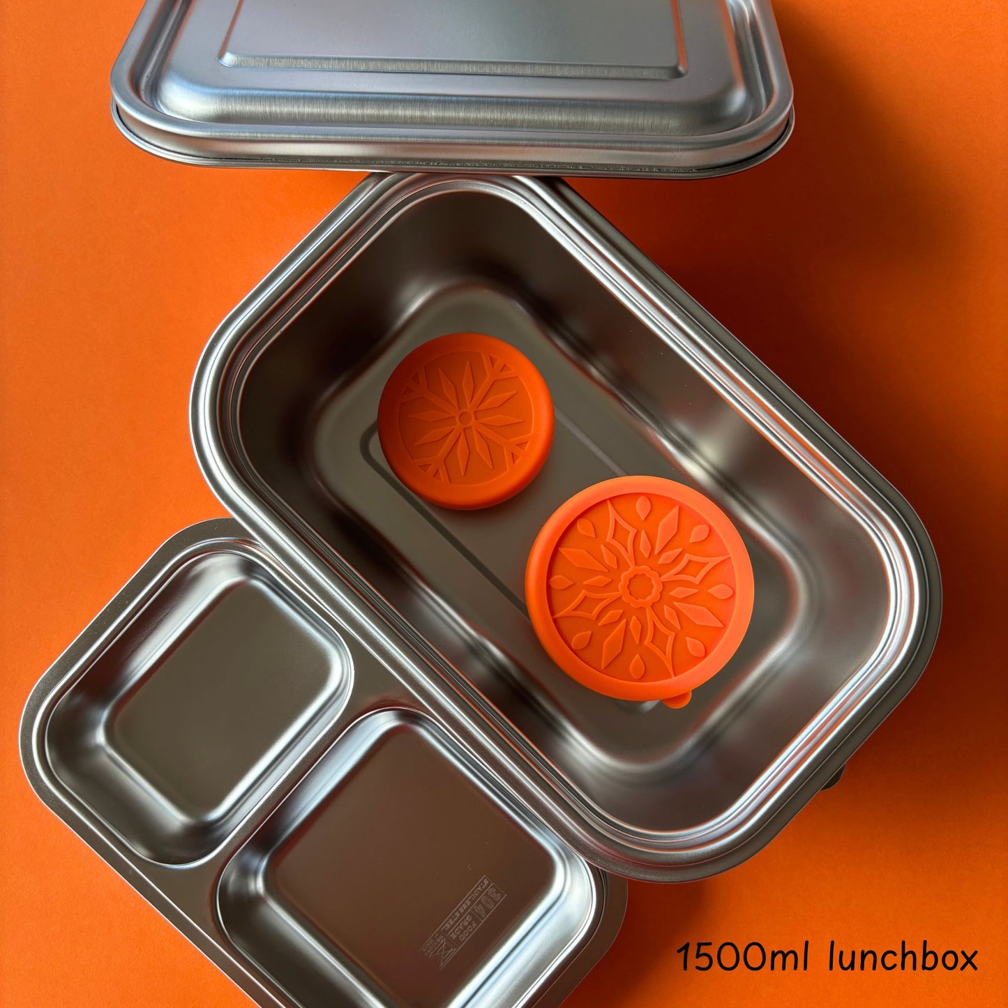 2pc Stainless Steel Round Lunchbox Containers