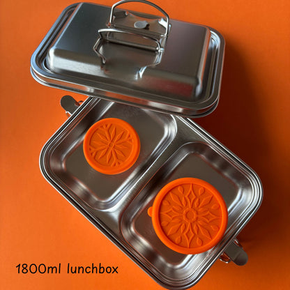 2pc Stainless Steel Round Lunchbox Containers