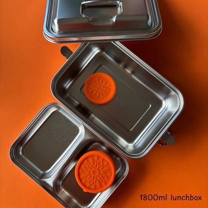 2pc Stainless Steel Round Lunchbox Containers
