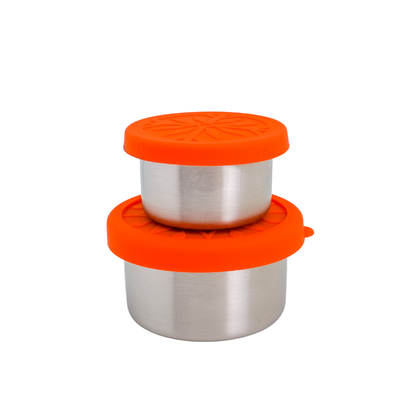 2pc Stainless Steel Round Lunchbox Containers