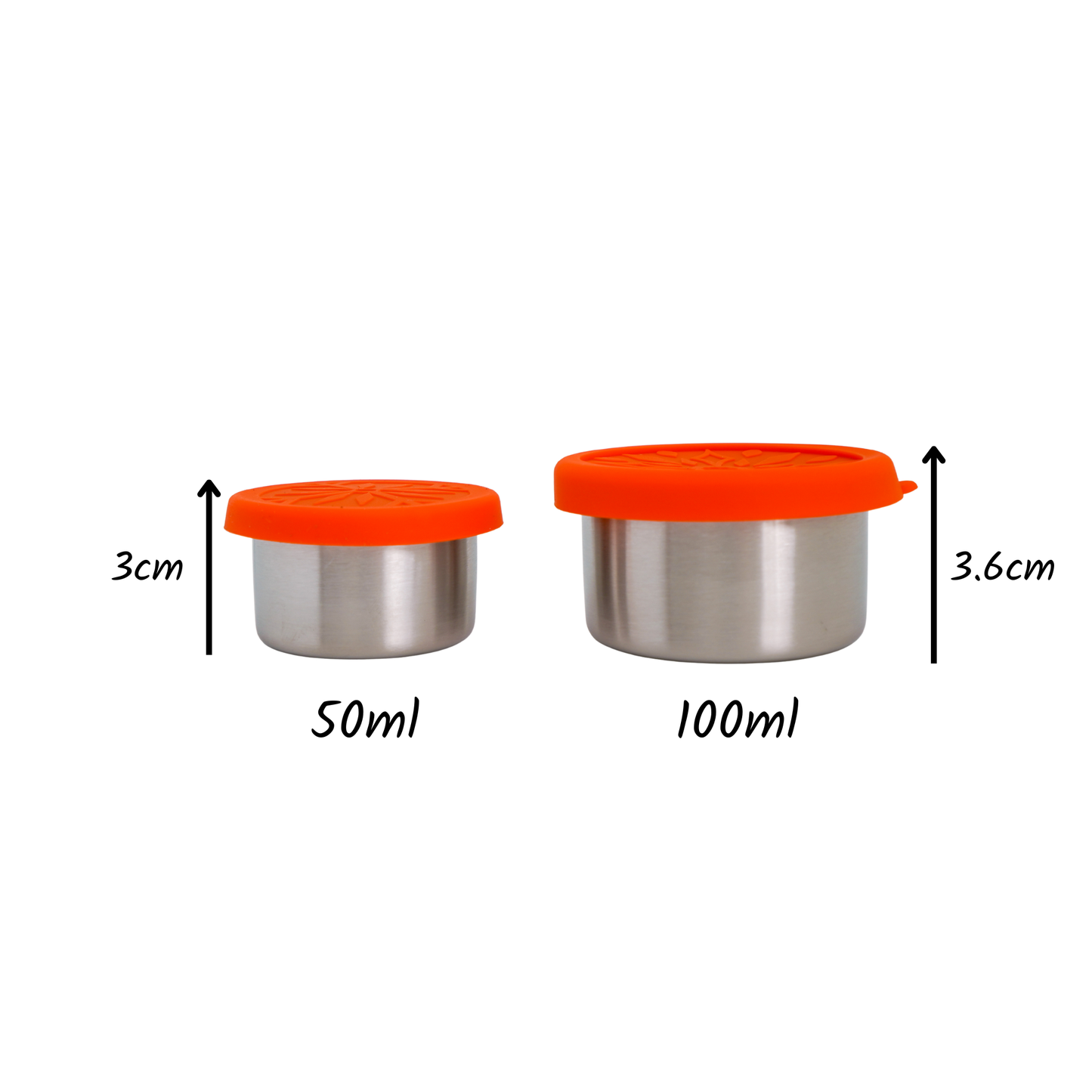 2pc Stainless Steel Round Lunchbox Containers