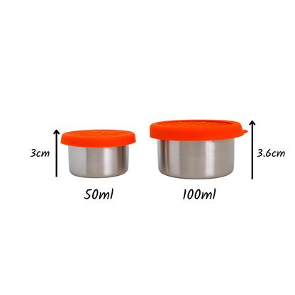 2pc Stainless Steel Round Lunchbox Containers