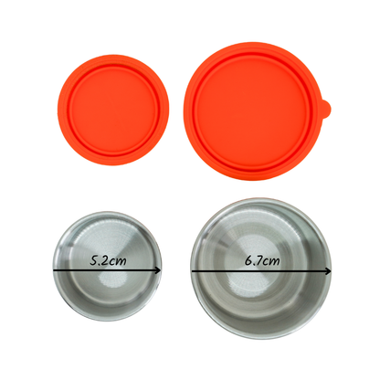 2pc Stainless Steel Round Lunchbox Containers
