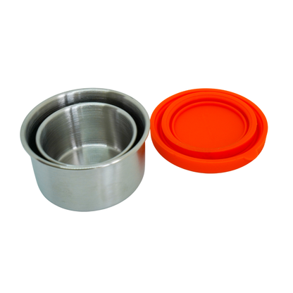 2pc Stainless Steel Round Lunchbox Containers