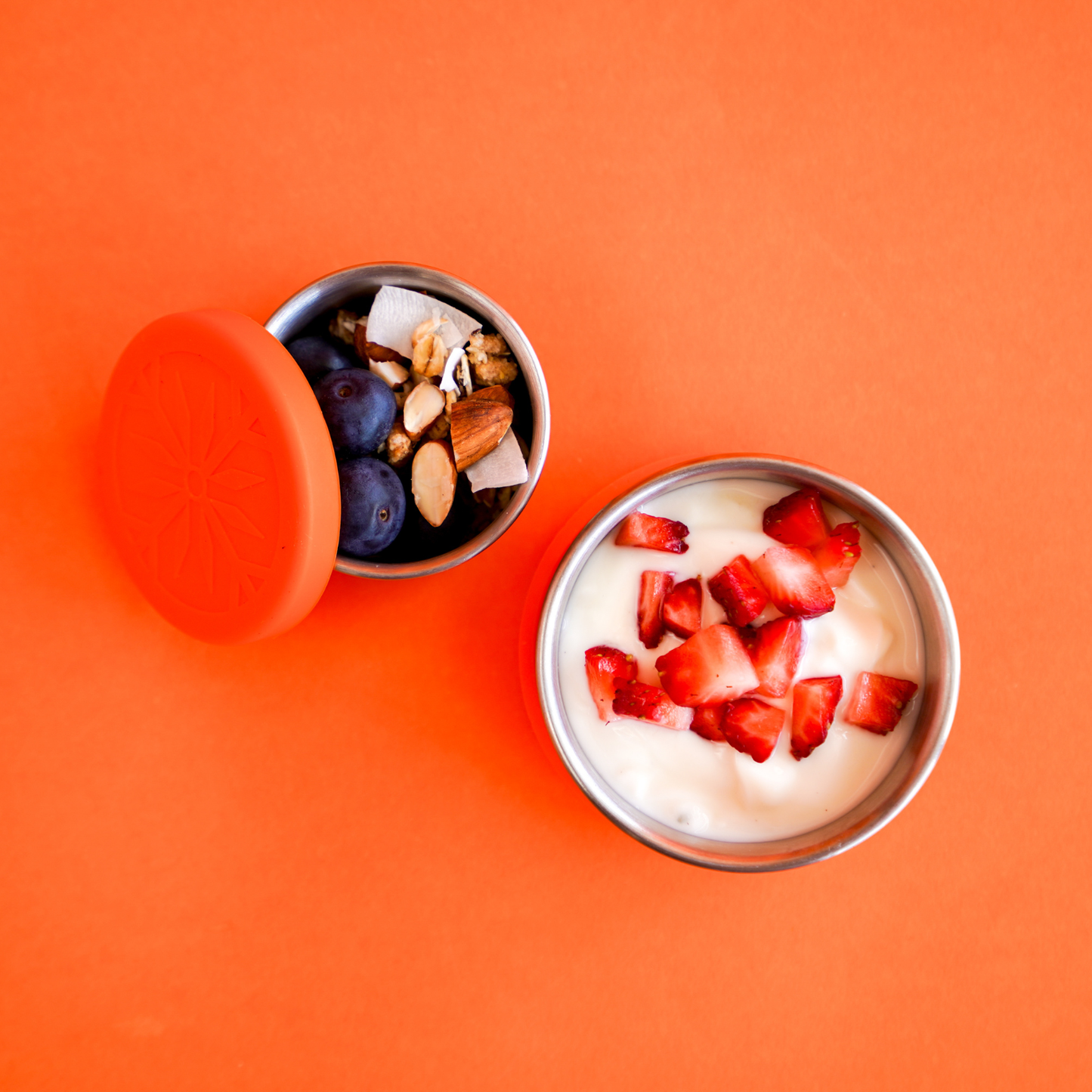 2pc Stainless Steel Round Lunchbox Containers