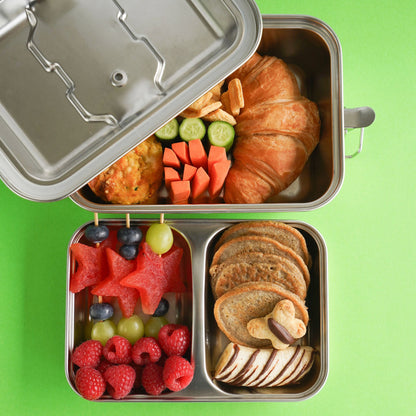 Stainless Steel Double Layer 1800ml Lunchbox with Handles