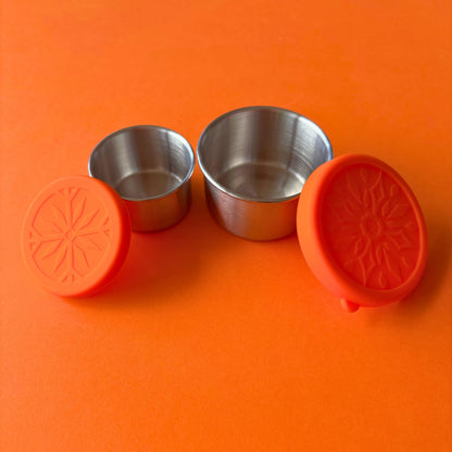 2pc Stainless Steel Round Lunchbox Containers