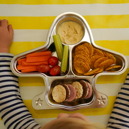 Kids Stainless Steel Mealtime Essentials Set + 1 Section Plate (Save 20%)