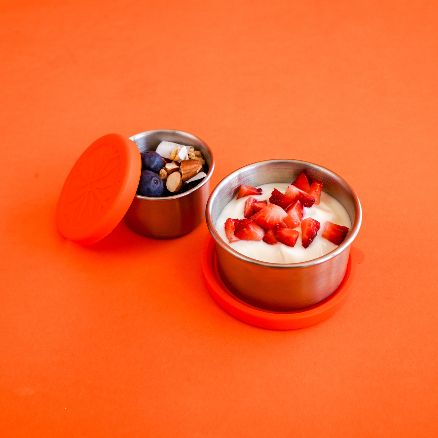 2pc Stainless Steel Round Lunchbox Containers
