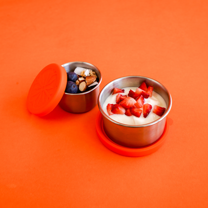 2pc Stainless Steel Round Lunchbox Containers