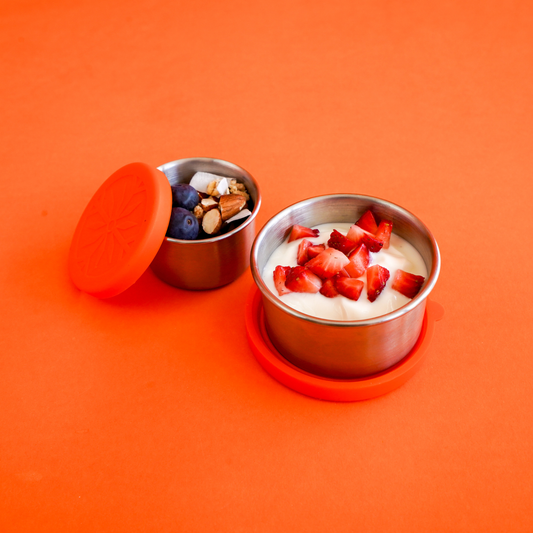 2pc Stainless Steel Round Lunchbox Containers