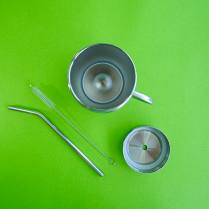 Stainless Steel Double Walled Smoothie Cup WITH HANDLE 500ml (20% off)