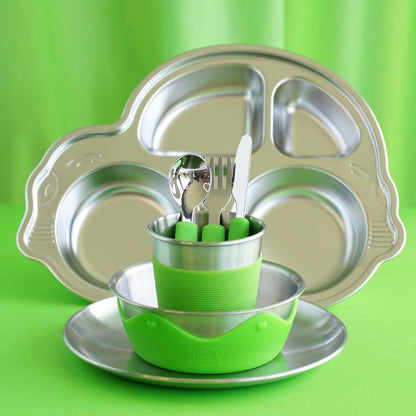Kids Stainless Steel Mealtime Essentials Set + 1 Section Plate (Save 20%)