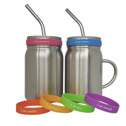 Stainless Steel Double Walled Smoothie Cup WITH HANDLE 500ml