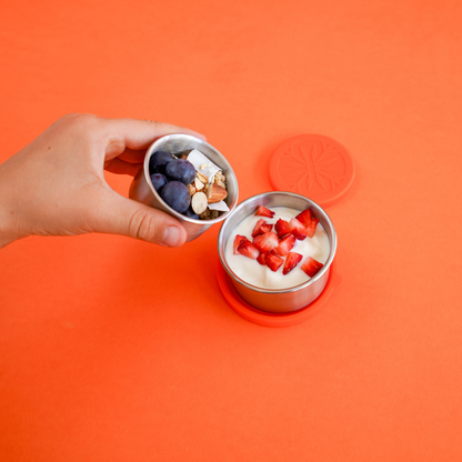 2pc Stainless Steel Round Lunchbox Containers