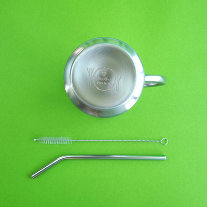 Stainless Steel Double Walled Smoothie Cup WITH HANDLE 500ml (20% off)