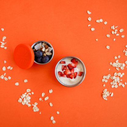 2pc Stainless Steel Round Lunchbox Containers