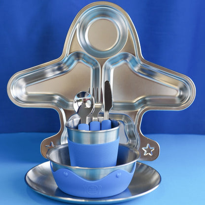 Kids Stainless Steel Mealtime Essentials Set + 1 Section Plate (Save 20%)