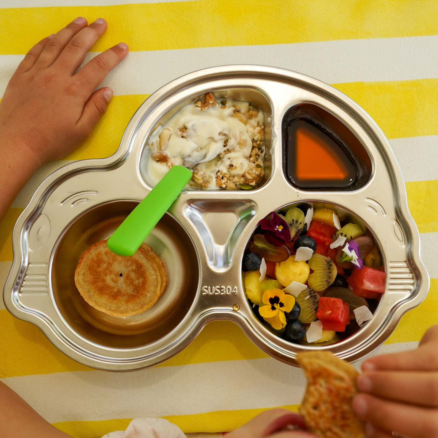Kids Stainless Steel Mealtime Essentials Set + 1 Section Plate (Save 20%)