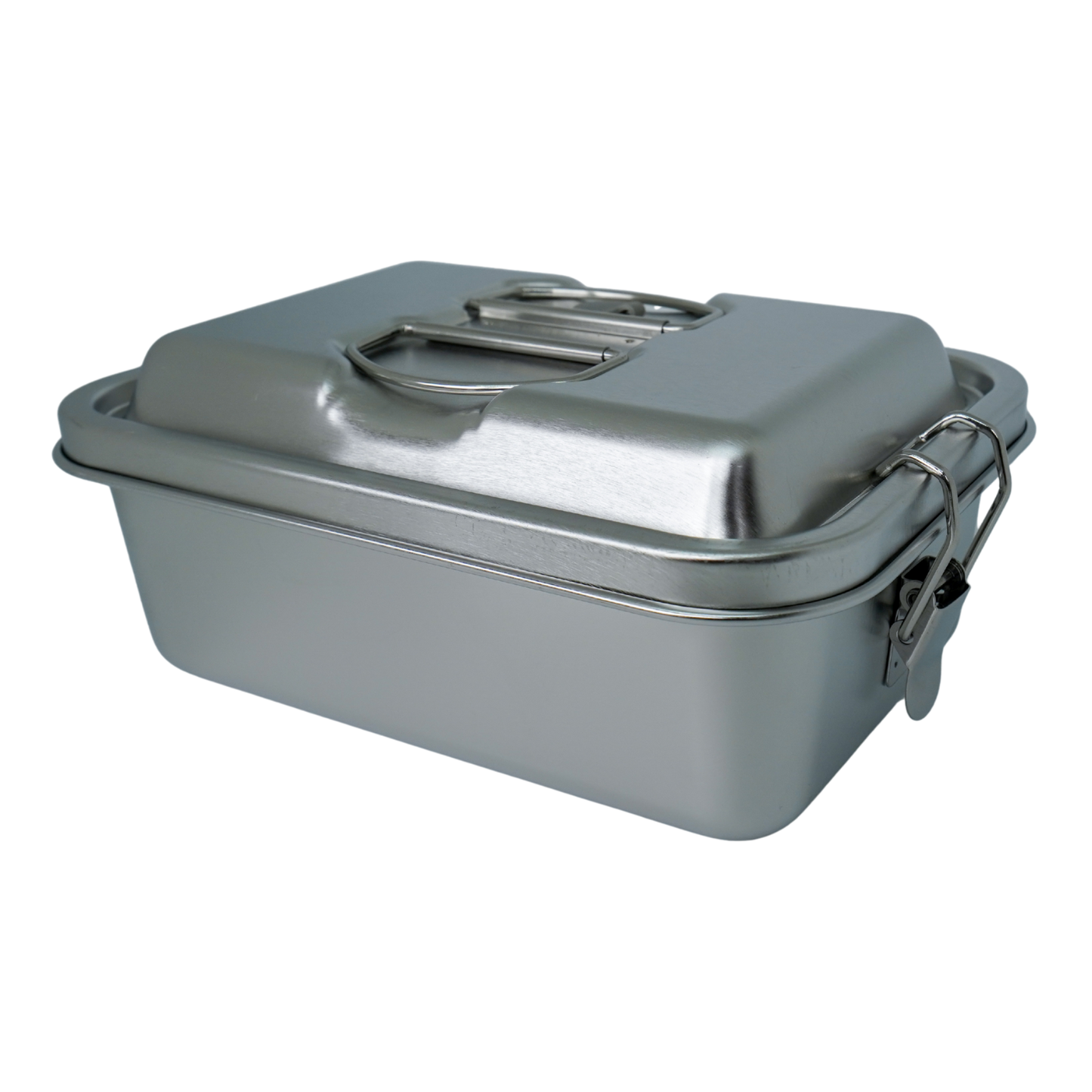 Stainless Steel Double Layer 1800ml Lunchbox with Handles