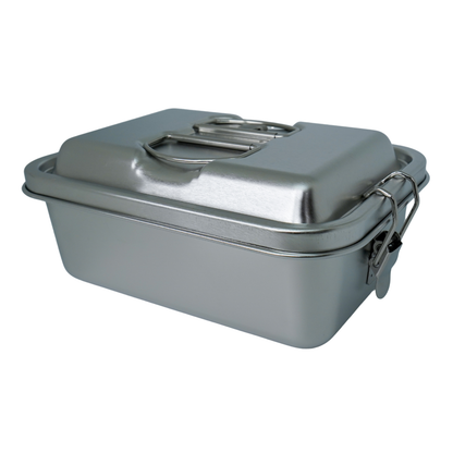 Stainless Steel Double Layer 1800ml Lunchbox with Handles