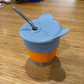 Silicone Bear Head and 3pc Stainless Steel Straw Set