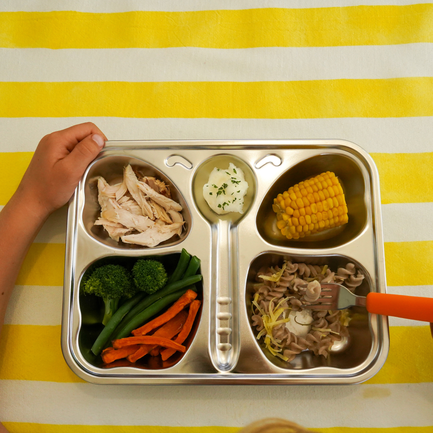 Kids Stainless Steel Mealtime Essentials Set + 1 Section Plate (Save 20%)