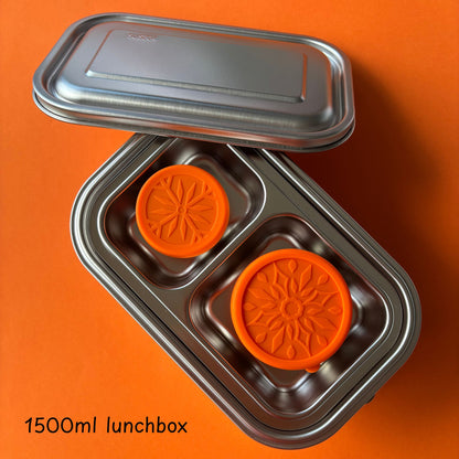 2pc Stainless Steel Round Lunchbox Containers