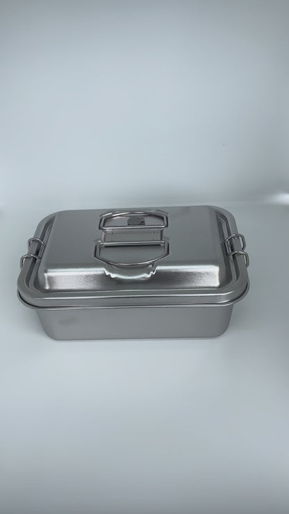 Stainless Steel Double Layer 1800ml Lunchbox with Handles