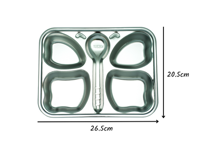 Stainless Steel Butterfly Section Plate Mindful Mealtime